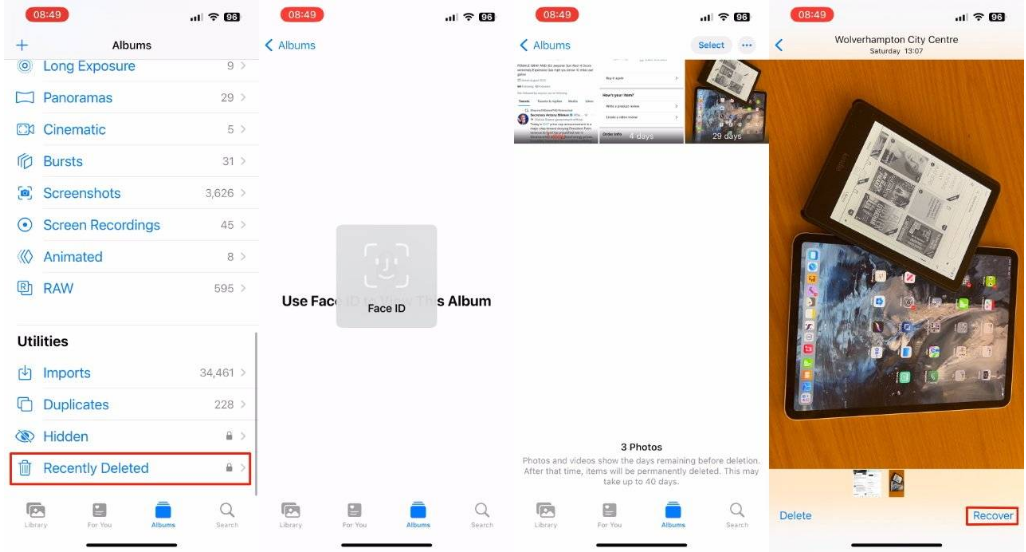 保山苹果14维修分享 iPhone14 上恢复已删除的照片 
